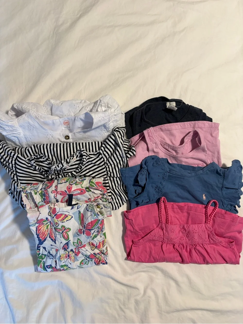 Bundle Girls Size 5- 3 dress and 4 tops (crew cuts, polo by Ralph Lauren, gap)